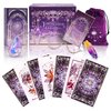 TIRLANO 78 Tarot Cards with Guide Book - Tarot Deck Gift Set with Tarot Cloth, Chakra Stones & Tarot Bag, Purple Tarot Cards Fortune Telling Game Craft Cardboard for Beginners and Expert Readers