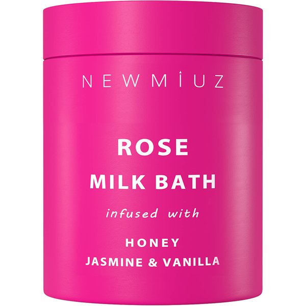 Calming Rose Coconut Milk Bath Soak Moisturize & Soften Skin Honey Jasmine Vanilla Destress Luxury Spa Bath Salt Powder Birthday Christmas Stress Relief Gifts for Women Perfect Stocking Stuffers