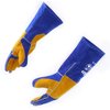 RAPICCA Welding Gloves Fire Heat Resistant: Blue 16IN 932℉ - Fireproof Leather For Stick Mig Flux-Core Welder Forge Blacksmith Fireplace Wood Stove Fire Pit Furnace Handling Dry ice - One Size