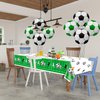 PIXHOTUL Soccer Party Decorations - 3 Pcs Rectangle Soccer Tablecloths, 8 Pcs Foil Soccer Balloons Soccer Field Disposable Table Cover for Sports Event Game Day Soccer Birthday Party Supplies