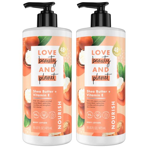 Love Beauty And Planet Lotion - Moisturizing Shea Butter and Vitamin E Lotion, Natural Body Lotio...