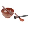 lasenersm 1 Set Mask Bowl with Spoon Spatula & Brush Eco Wooden Mask Mixing Bowl and Spoon Facemask Bowl Mud Mask Mixing Bowl DIY Skin Care Mixing Tool Kit for Women Home Beauty Salon Use, Dark-Brown