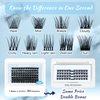 Lash Clusters 96 Pcs Cluster Lashes Eyelash Clusters DIY Cluster Eyelash Extensions Individual Lashes Soft and Comfortable (Sun,D-10-16mix)