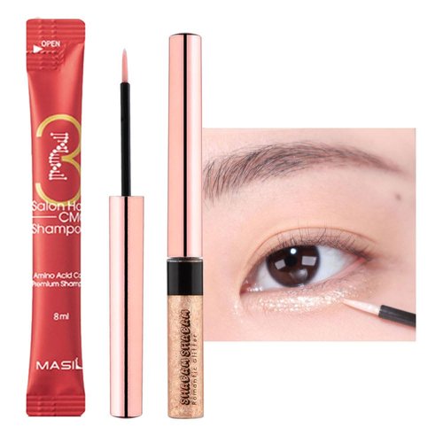 CORINGCO [SET] Eye Glitter Makeup Liquid Eyeshadow Sparkle | Shabam Shabam Romantic Glitter Shadow K beauty Makeup Shimmer (#05 Crescent Light)
