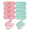 10 Pieces Holy Rose Travel Dental Floss Case-Micro Floss ToothPicks-Portable Flosser Picks Cases Contains Floss Stick 100 Count Sealed Storage for Teeth Cleaning (Green+Pink)