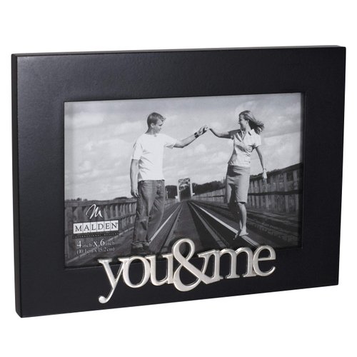 Malden International Designs Expressions You and Me Black Wood Picture Frame, 4x6, Black