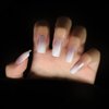 Elevenail Medium Long Press on Nails Square Pink White Gradient False Nails Full Cover Fake Nails Faux Ongles Daily DIY Manicure Christmas Nail Art Tips
