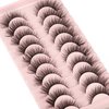 False Eyelashes Mink Lashes Natural Wispy Cat Eye Lashes Fluffy Eyelashes Pack 3D Strip Short Volume Fake Eyelashes 10 Pairs by Geeneiya