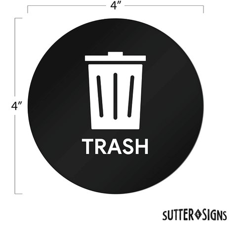 Sutter Signs Trash Compost Recycle Stickers for Trash Can 6pc Combo Set | Weatherproof Waste Management Decal Label Signs for Garbage Cans and Recycling Bins