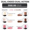 6 Colors Cream Contour Stick Makeup Kit, Shades with Highlighter Stick, Blush Stick and Bronzer Contour Stick for Sculpt the Cheeks, Long Lasting, Waterproof, Matte & Dewy Finish (SET A)
