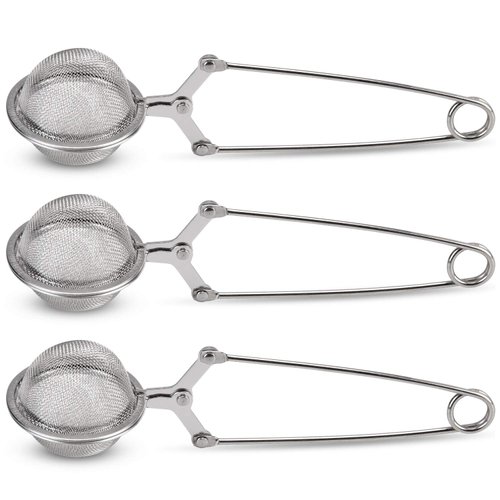 Snap Ball Tea Strainer, JEXCULL 3 Pack Premium Stainless Steel Tea Infuser with Handle for Loose Leaf Tea Fine Mesh Tea Balls Filter Infusers