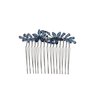 Faship Gorgeous Dark Blue CZ Crystal Floral Hair Comb