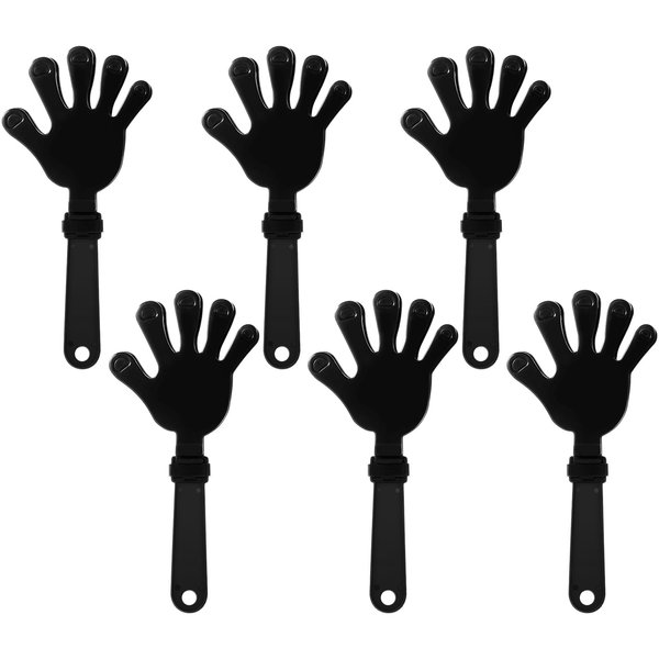 ZCYSRLQIN 6 Pieces Black Hand Clappers 7.5 Inch Clappers Noisemakers Noise Makers Party Favors Plastic Party Clapper for Sporting Events Cheers Ball Dance Basketball Football Noisemakers（Black）