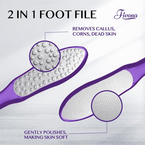 Fivona Foot File - Callus Remover for Feet, Double Sided Foot Rasp for Dry Heels, Feet Scrubber for Dead Skin, Corn Removal for Feet, Foot Scraper