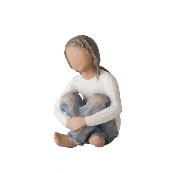 Willow Tree Spirited Child (Darker Skin Tone & Hair Color), Sculpted Hand-Painted Figure