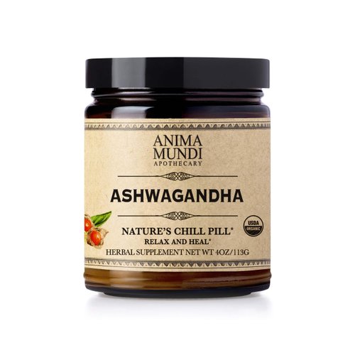 Anima Mundi Ashwagandha Powder - Organic Ashwagandha Root Powder Sourced from India - Commonly Known as Indian Ginseng Root Powder - Calming Herbal Supplement - Add to Tea, Coffee & More (4oz / 113g)