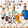 QIYANPAX Sports Birthday Party Decorations, Sports Theme Party Plates and Napkins Baseball Football Soccer Basketball Disposable Tableware Serves 20 Guests for Birthday Party