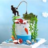KDPATFAV Gone Fishing Cake Topper, 14 Pieces Fisherman Themed Decoration for Retirement Party Supplies