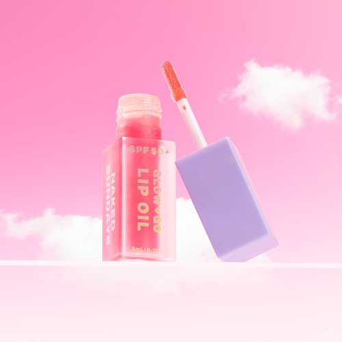 Naked Sundays SPF50 Glow & Go Lip Oil: Lip Oil with SPF, Moisturizes and Protects Lips, 4.5ml in Watermelon