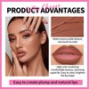 HOSAILY 2 in 1 Gradient Lip Liner Pencil, Matte Nude Lip Liner Plumping Creamy Lipstick, High Pigmented Easy-to-Use Long Lasting Crayon Contour Lipliner Lip Combo Makeup Pen #03