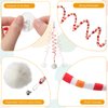 Woanger 4 Pcs Cat Spring Toys Hanging Cat Toy Hanging Door Interactive Cat Toys Cat Ball Toys with Bell Long Tail Stretchable Soft Plush Cat Teaser Toy for Kitten Chase Play and Kill Time, Gradient