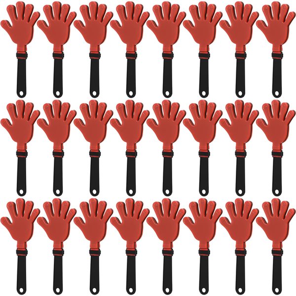 ZCYSRLQIN 24 Pcs Hand Clappers 7.5 Inch Plastic Clappers Noisemakers Party Favors Clapping Noise Maker Birthdays Game Prizes Classroom Rewards Football Sporting Events Cheers Supplies (Red,Black)
