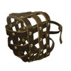 Real Leather Dog Basket Muzzle #114 Brown (Circumference 17.3", Snout Length 4.3") Mastiff, Great Dane