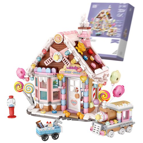 LUOGFYNI Mini Building Candy House Set, Christmas Decoration Building Blocks Toy, Merry Christmas Toy Gifts for Adults, Mini Bricks Dessert Store Construction (1224)