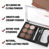 Boobeen Eyebrow Powder, 6-color Eyebrow Makeup Kit with 4 Eyebrow Stencils, 2 Eyebrow Brushes, 1 Eyebrow Pencil and 1 Tweezer, Waterproof Long Lasting Eyebrow Pomade to Define & Shape & Fill Brows