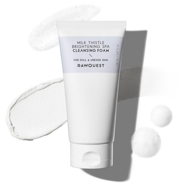 RAWQUEST- Korean Daily Exfoliating Foaming Face Wash Gentle Facial Scrub for Deep Pore Cleansing, Brightening, Remove Blackheads, Dead Skin Cells & Skin Impurities for Combination Skin 5.07 Fl. Oz