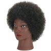 RIHANNAHAIR Kinky Curly Real 100% Human Hair Mannequin Head with Stand for Hairdresser Practice Manikin Cosmetology Training Doll Head Braiding Styling Updos Bleaching Dyeing Cutting Curling Coloring