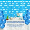 XunYee 5 Pack Blue Sky White Clouds Birthday Party Supplies, Clouds Theme Tinsel Foil Fringe Curtains Toy Party Supplies, Cartoon Story Backdrop for Baby Shower Birthday Party Decorations