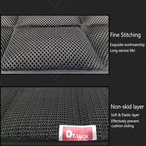 DGQ Natural Bamboo Charcoal Non-Slip Seat Cushion 17.7" 17.7"- Home Office Car Chair Cover Pad Mat (Pack of 1，Black)