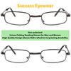 Success Eyewear Reading Glasses Set of 2 Fashion Folding Readers with Leather Cases Brown and Gunmetal Glasses for Reading for Men and Women +3.5