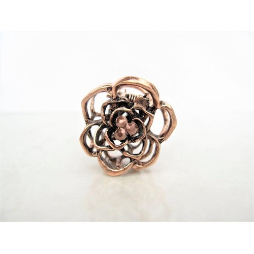 Generic Small mini rose gold copper metal flower rose hair claw clip