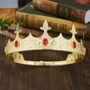 Generic King Crowns Metal Hair Band for Men Gold Crowns and Tiara for Theme Birthday Party Costume Accessories (Gold), Golden Ruby