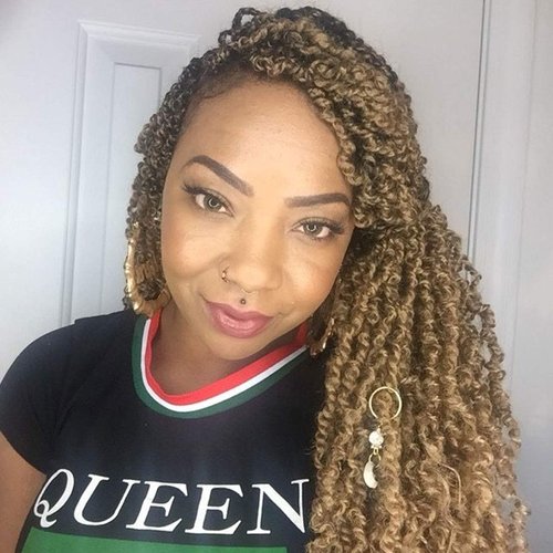 YEBO Spring Twist Hair 4 Packs Spring Twists 8 Inch Crochet Braiding Hair Ombre Colors Synthetic Hair Extensions 30 Strands/Pack, 110g/Pack(#27,8Inch)