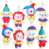 Zomiboo 8 Pack Cute Clown Plush Doll Stuffed Circus Clown Plush Toy Doll Stuffed Doll Keychain for Carnival Birthday Holiday Party Favors Gift Decoration