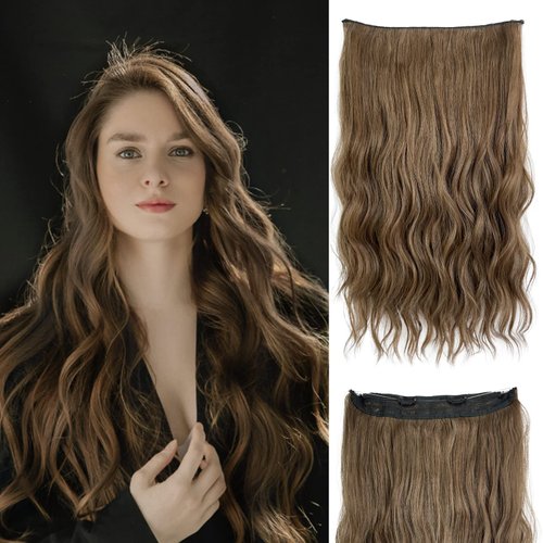 WeKen Halo Hair Extensions Wavy Curly Hair Extensions Hair Pieces for Women Clip in Extensions In...