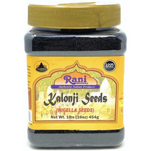 Rani Kalonji (Black Seed, Nigella Sativa, Black Cumin) Seeds 16oz (1lb) 454g PET Jar ~ All Natural | Gluten Friendly | NON-GMO | Vegan | Indian Origin