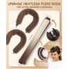 Little Overnight Heatless Hair Curler to Sleep in, Heatless Curls Satin Velvet Overnight Flexi Blowout Rods No Heat Overnight Sleeping Curling for Hair Styling Tools -3pcs Brown