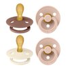 BIBS Colour Pacifier with Symmetrical Nipple| Natural Rubber Baby Pacifier | Set of 4 BPA-Free Soothers | Made in Denmark | Blush Mix | Size 6-18 Months
