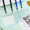 50 Pack Clear Plastic Horizontal Name Tag Badge Holder 4×3 Inches and 50 Pack Black Lanyard Waterproof Name Tag Holder with Lanyard for Adults Kids Office School