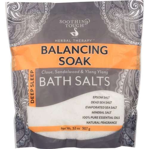 Soothing Touch Deep Sleep Bath Salts Balancing Soak Clove Sandalwood & Ylang, 32 Oz