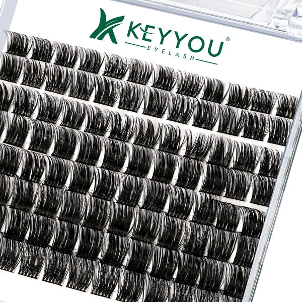 Lash Clusters 96pcs Individual Lashes Y12 D Curl 10-18MIX Cluster Lashes KEYYOU Volume Wispy Lash Extension Soft&Comfortable Easy DIY at Home(Y12 D-10-18MIX)