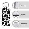 Suobstales Cow Print Chapstick Holder Keychain Neoprene Lip Balm Holder Black White Animal Print Lip Gloss Keychain Portable Chapstick Tubes Holder Pocket Keychain Bag Lipstick Case