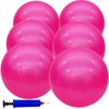 GCQJOQ 6 Pcs 9 Inch Inflatable Bouncy Balls with Hand Air Pump for Indoor Outdoor Play Balls (Pink)
