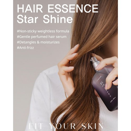 FIT YOUR SKIN Star Shine Hair Essence - Frizz Control Nourishing Hair Oil Serum for Damaged & Dry Hair - Smooths Ends Adds Shine - Nature Derived Oil & Argan Oil - Floral Musk Scent - 3.38 fl.oz
