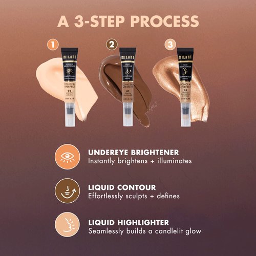 Milani Conceal + Perfect Liquid Highlighter for Added Glow, Face Lift Collection - Lunar