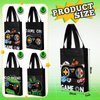 Ferraycle 24 Pack Video Game Themed Gift Bags Video Game Party Favors Non Woven Reusable Goody Treat Bags with Handles (Black and Blue)